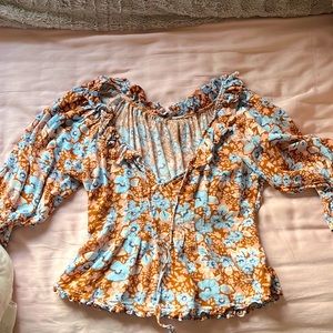 COPY - Free People floral peasant blouse
